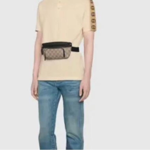 Gucci GG supreme monogram Canvas front pocket Fanny pack shoulder Belt bag - Picture 2 of 7